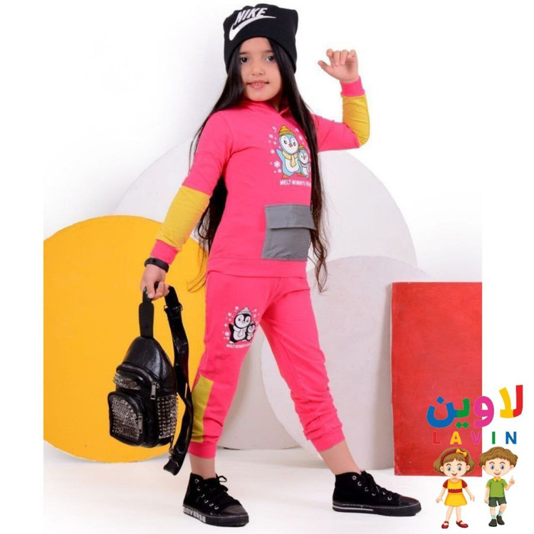 هودی شلوار دخترانه و سایز ۴۰ و ۴۵ در ۴ رنگ جنس پنبه ای